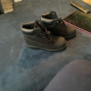 Kids Black timberland Leather Boots